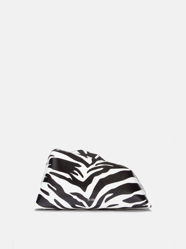 ''8.30 PM'' black and white oversized clutch