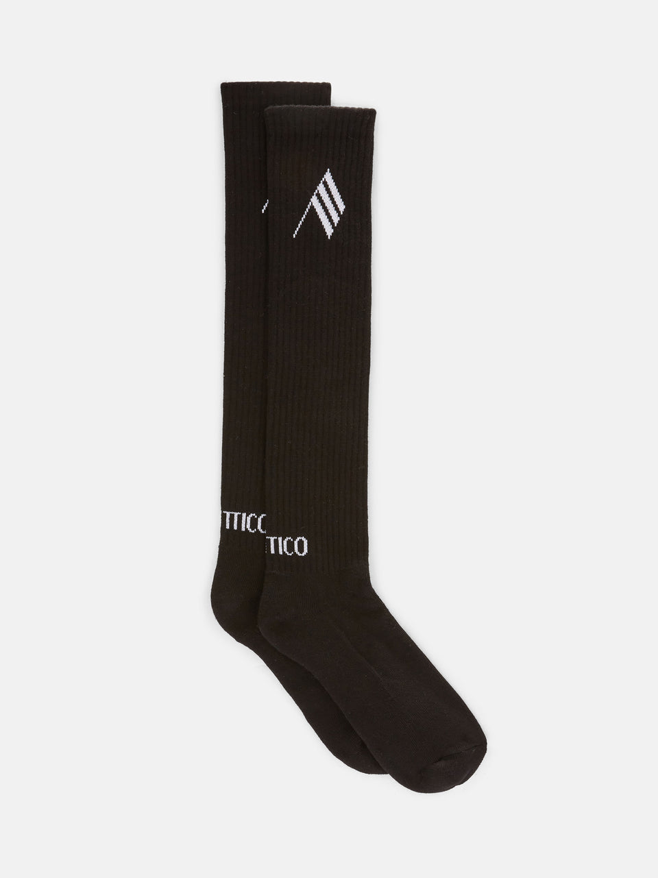 Black and white long length socks