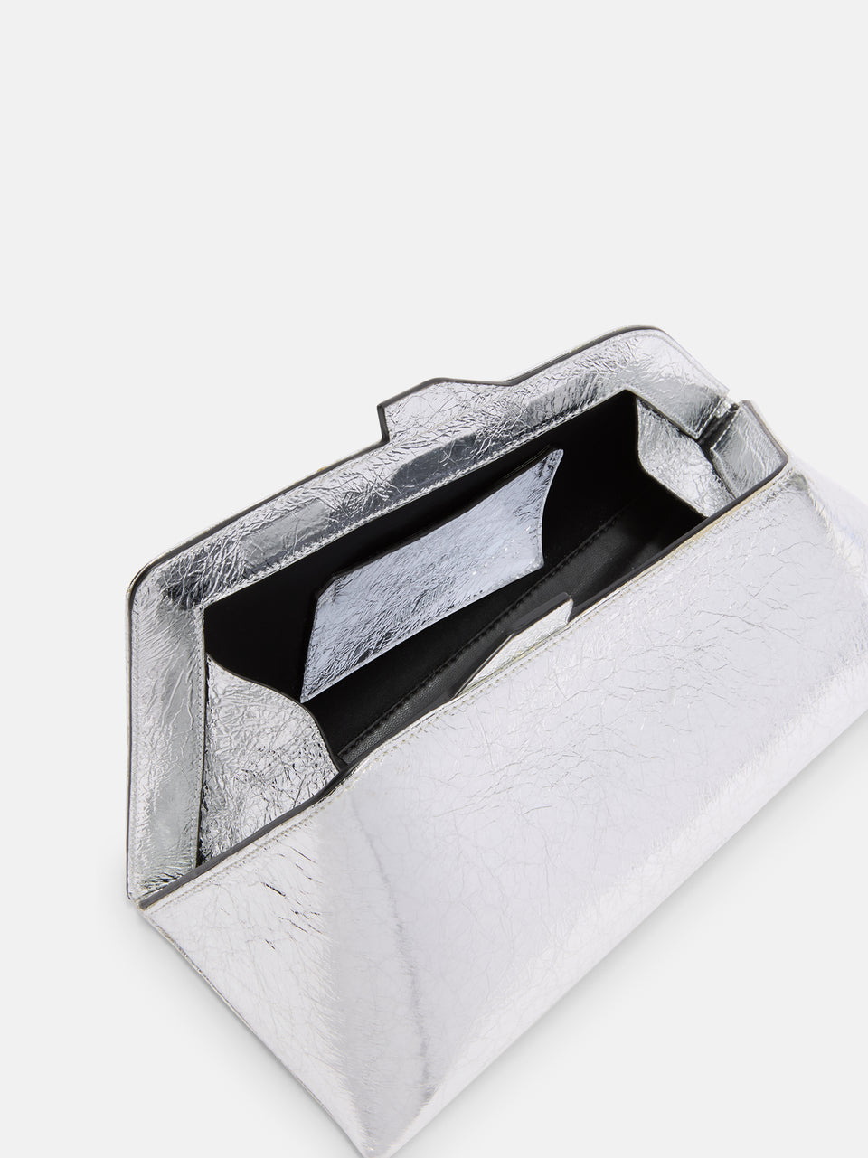 ''8.30 PM'' silver oversized clutch