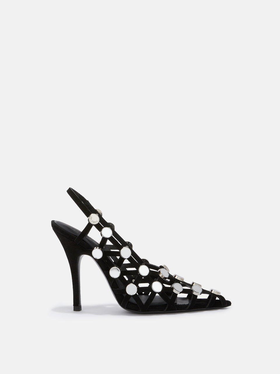 ''Grid'' black slingback