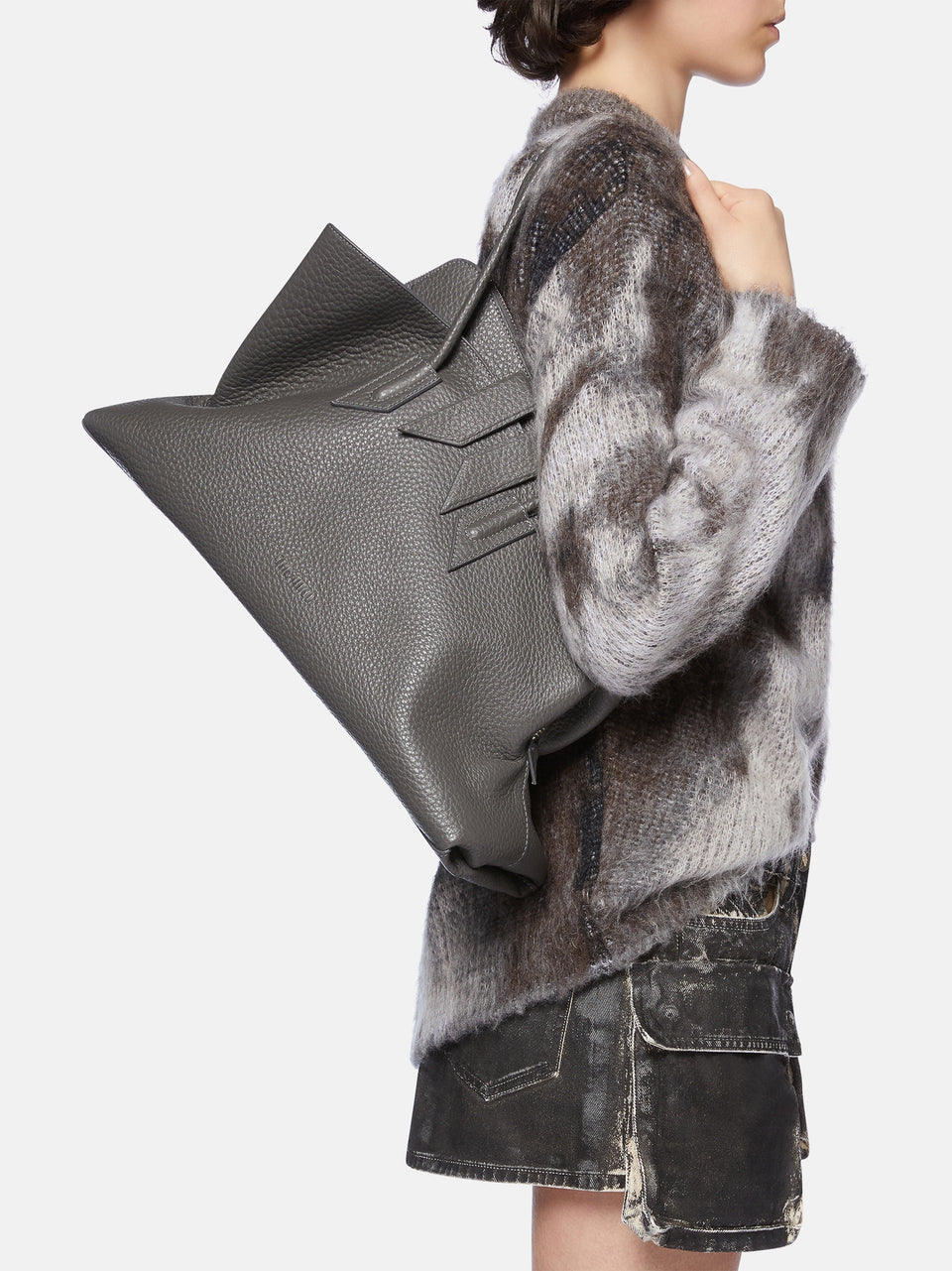 ''La Passeggiata Medium'' grey top handle