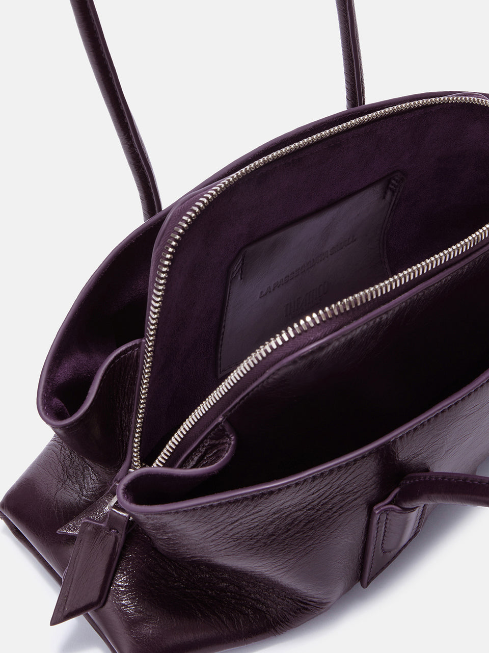 ''La Passeggiata Small'' dark violet top handle