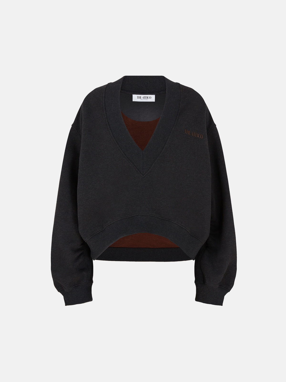 The Attico Black fade and brown sweatshirt - 36