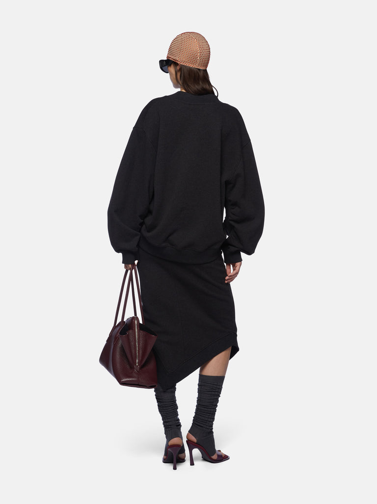 Black fade and brown sweatshirt