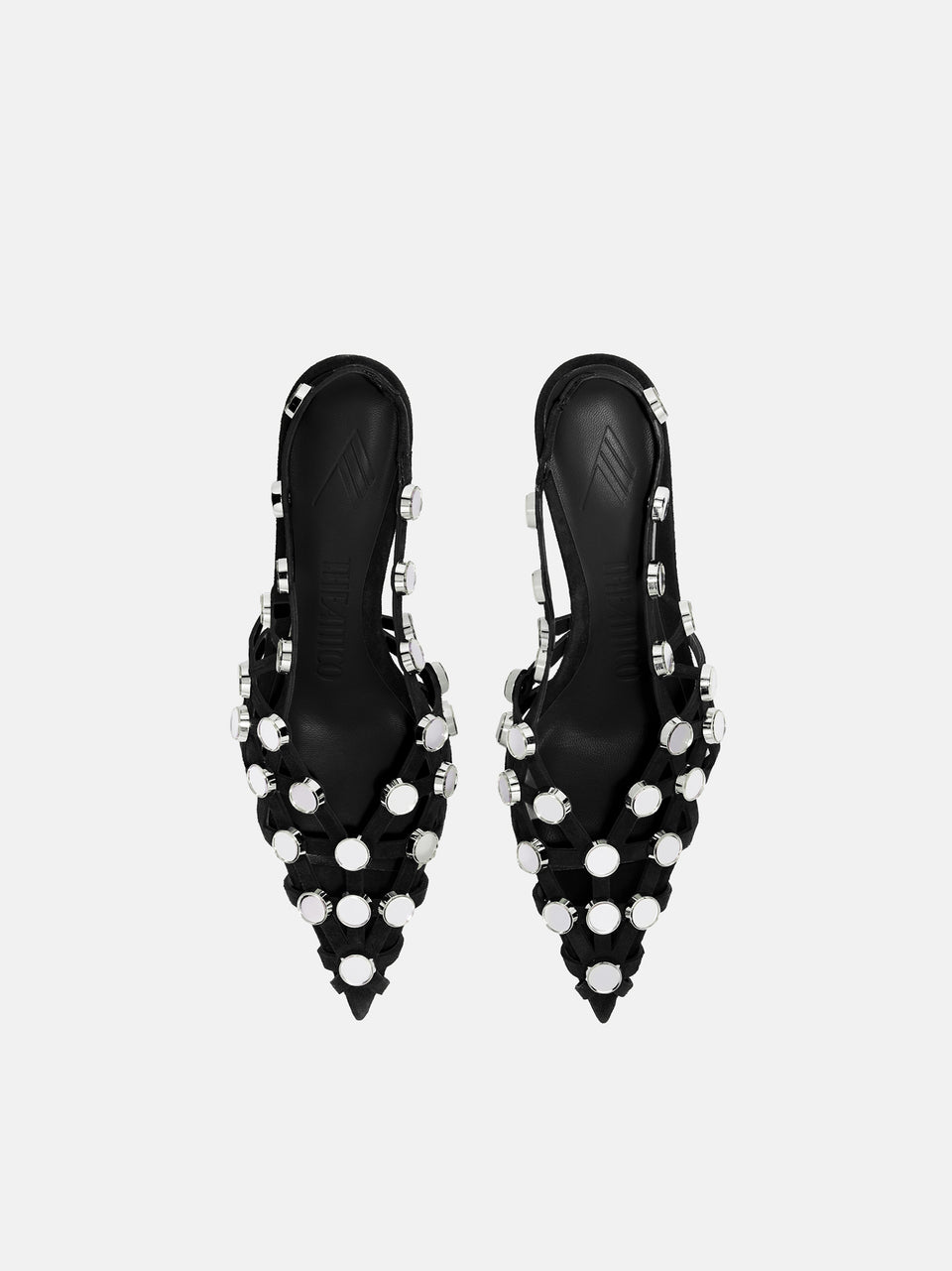 ''Grid'' black slingback