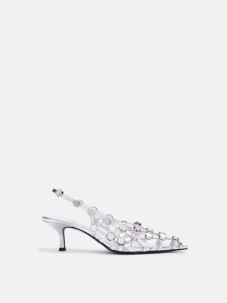 ''Grid'' silver slingback