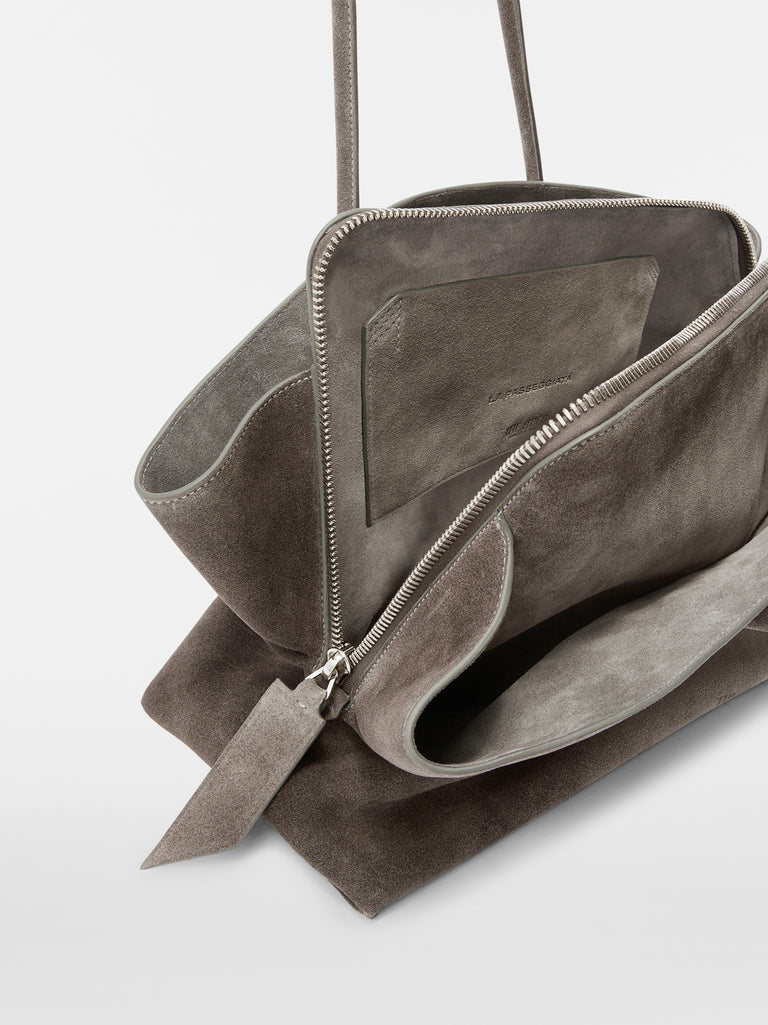 ''La Passeggiata Medium'' dark grey top handle