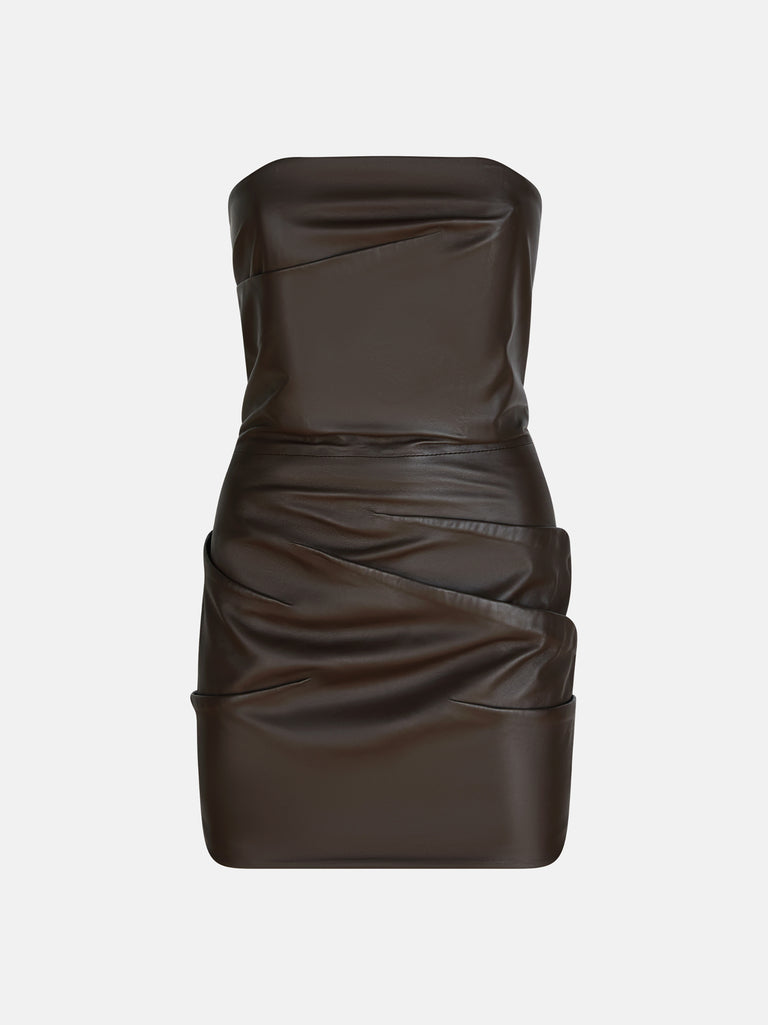 Dark brown mini dress