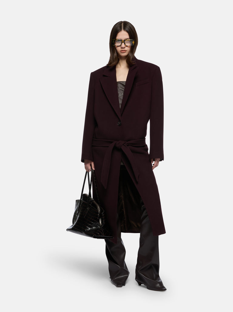 Burgundy long coat