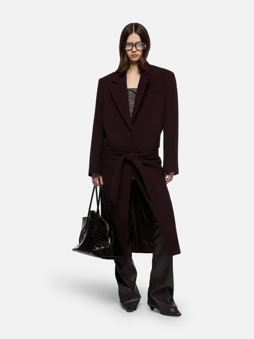 Cappotto lungo burgundy