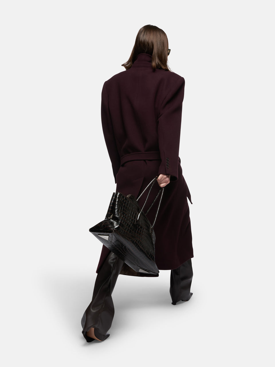 Cappotto lungo burgundy
