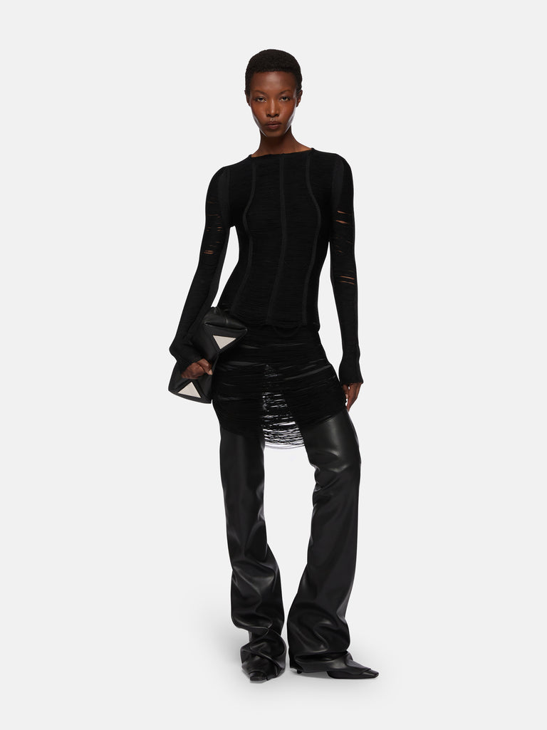 Black midi skirt