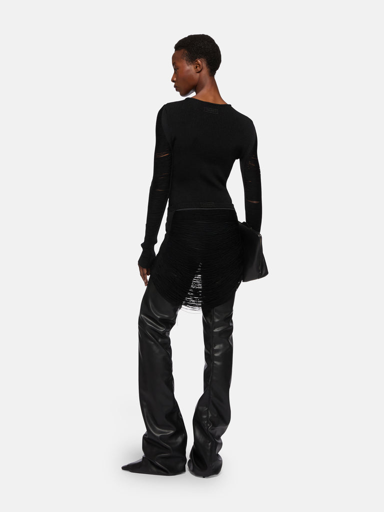 Black midi skirt