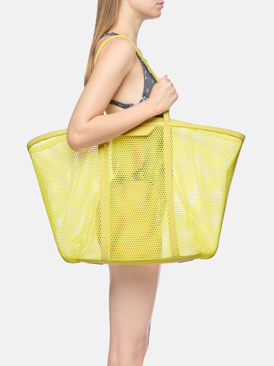 ''Via del Mare'' yellow tote bag