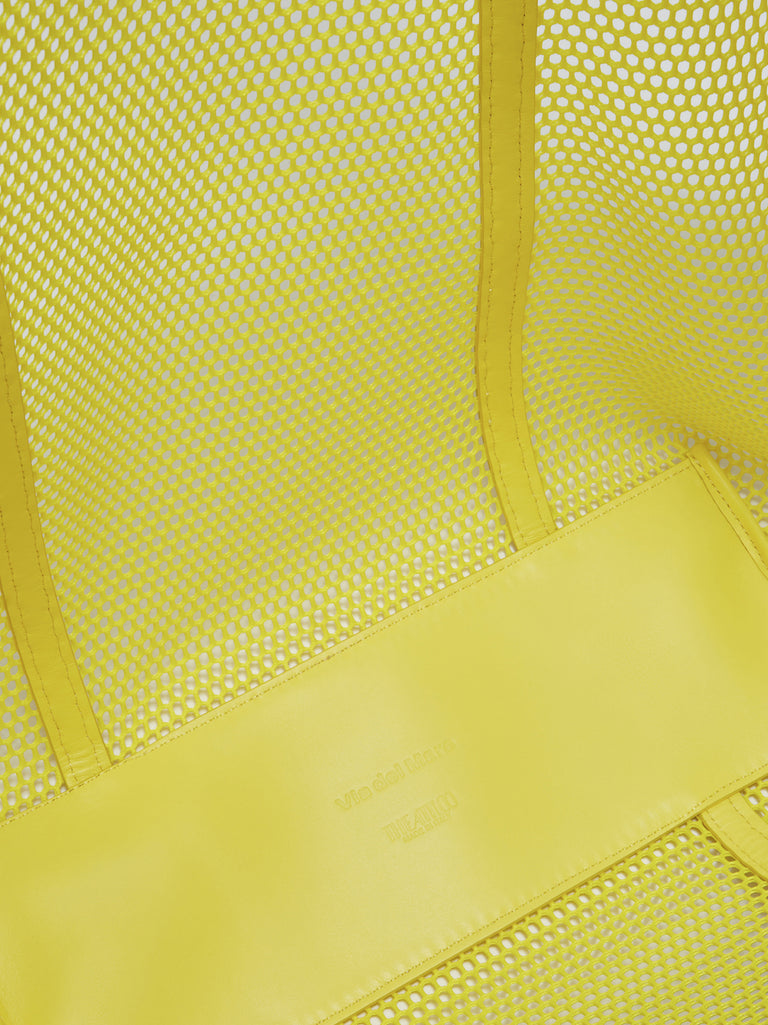''Via del Mare'' yellow tote bag
