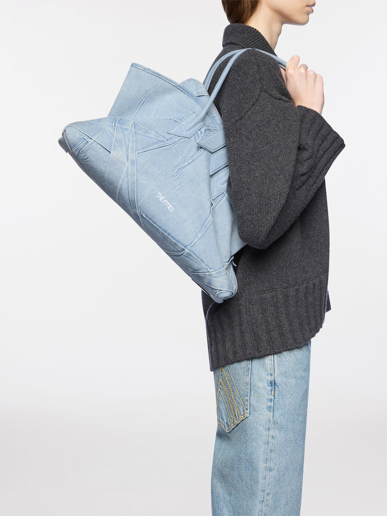 Top handle ''La Passeggiata Medium'' super washed blue