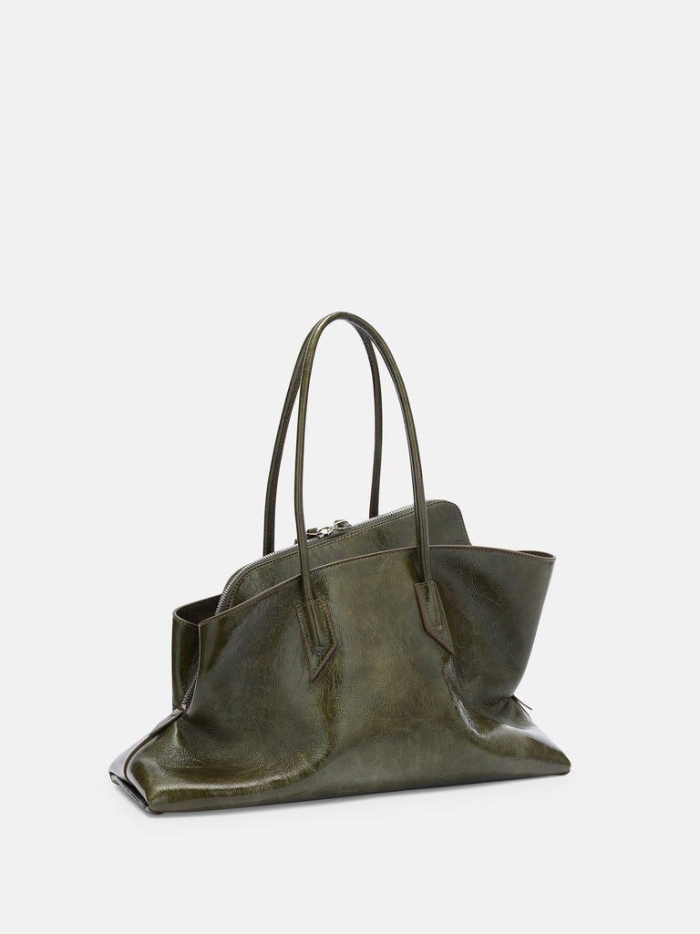 ''La Passeggiata Medium'' olive brown top handle