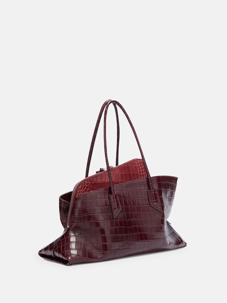 ''La Passeggiata Medium'' faded bordeaux top handle