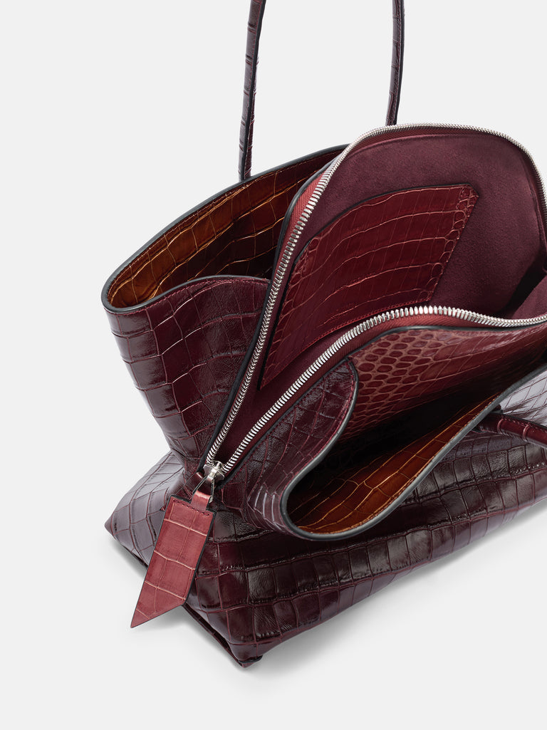 ''La Passeggiata Medium'' faded bordeaux top handle