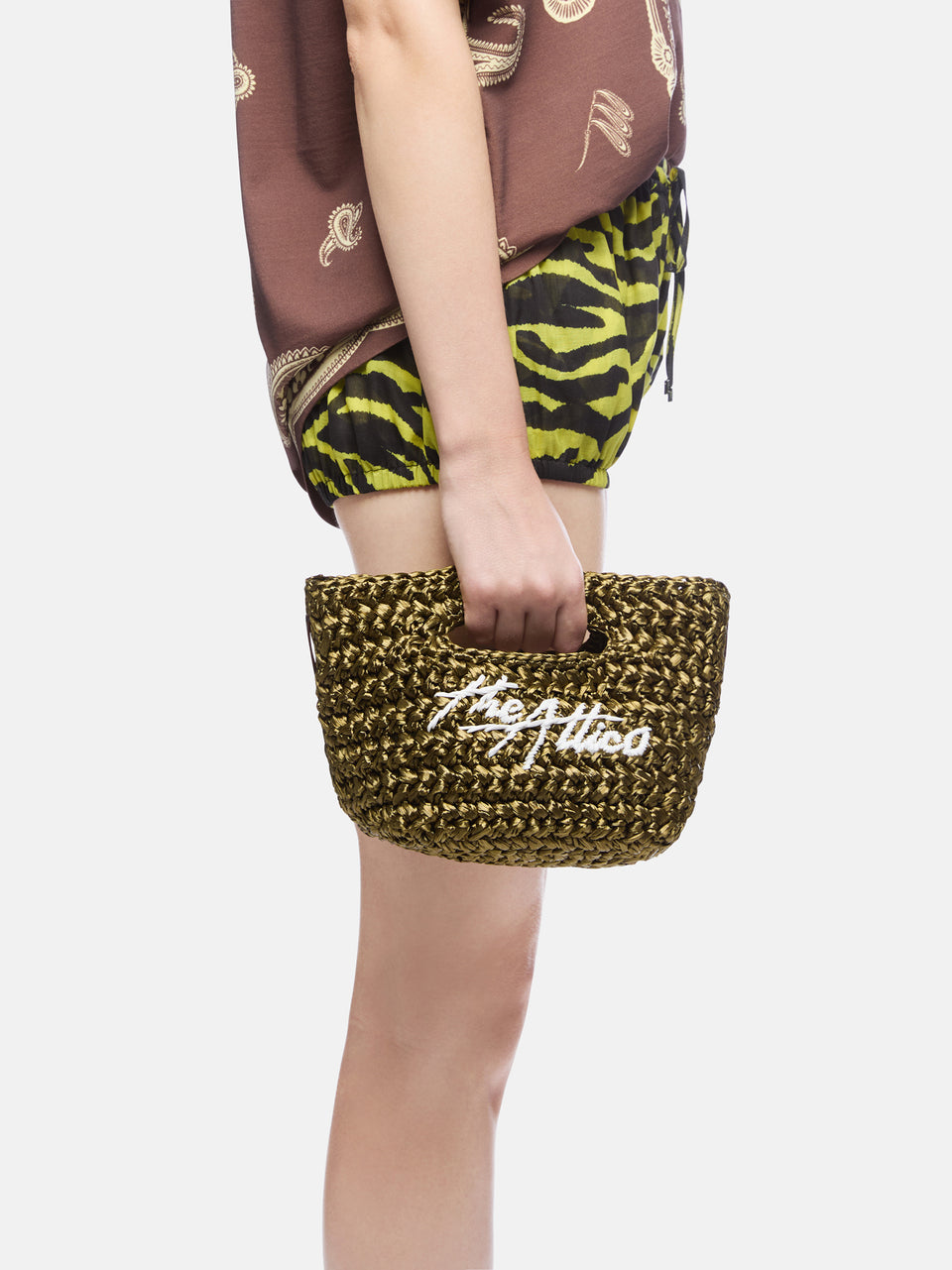 ''Via dei Giardini 15'' military green tote bag