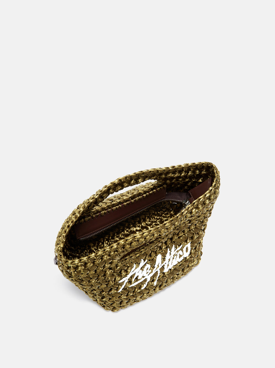 ''Via dei Giardini 15'' military green tote bag