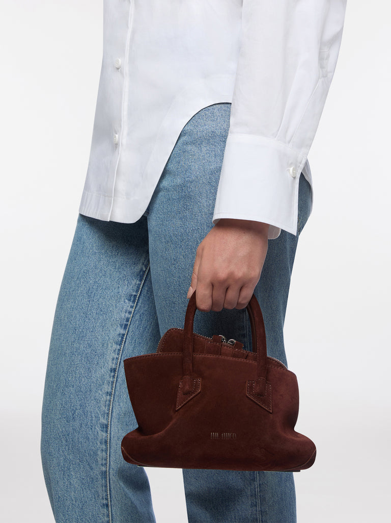 ''La Passeggiata Mini'' light chocolate top handle