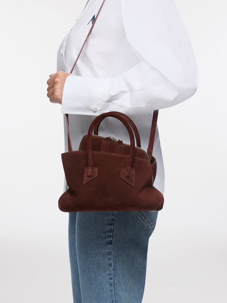 ''La Passeggiata Mini'' light chocolate top handle