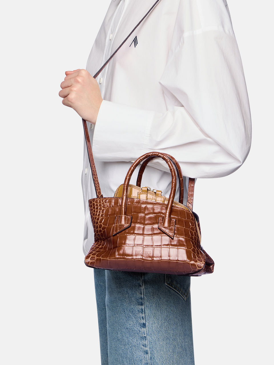 Top handle ''La Passeggiata Mini'' shaded brown