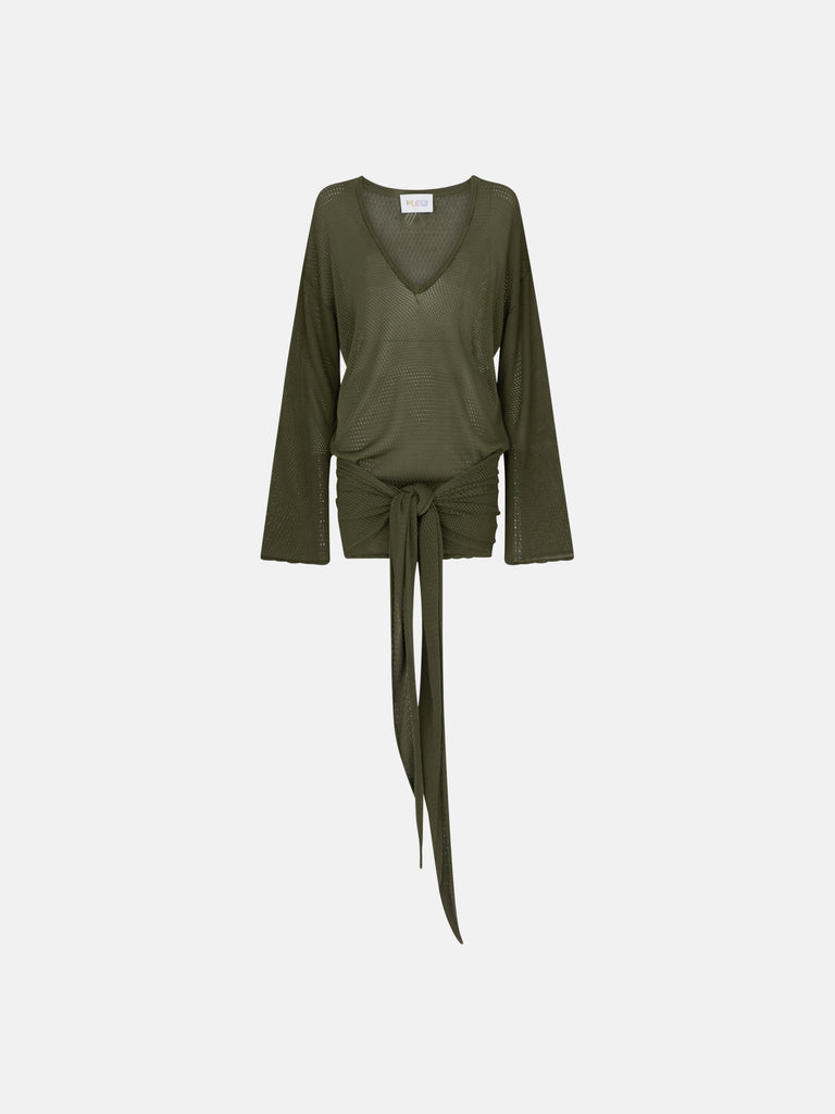 Dark green mini dress