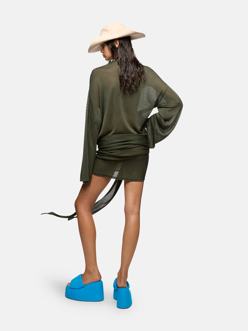 Dark green mini dress