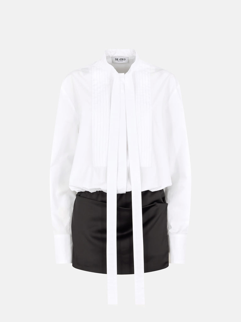 White and black mini dress
