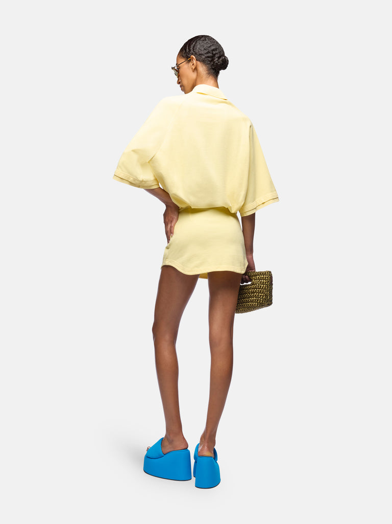 Pale yellow mini dress