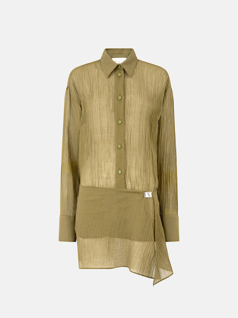 Military green mini dress