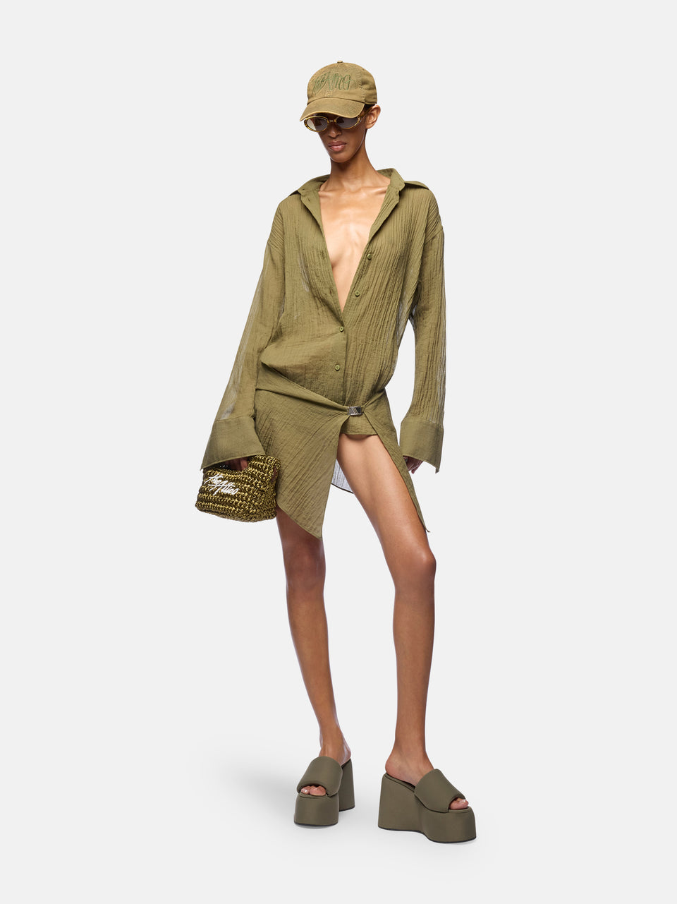 Mini abito military green