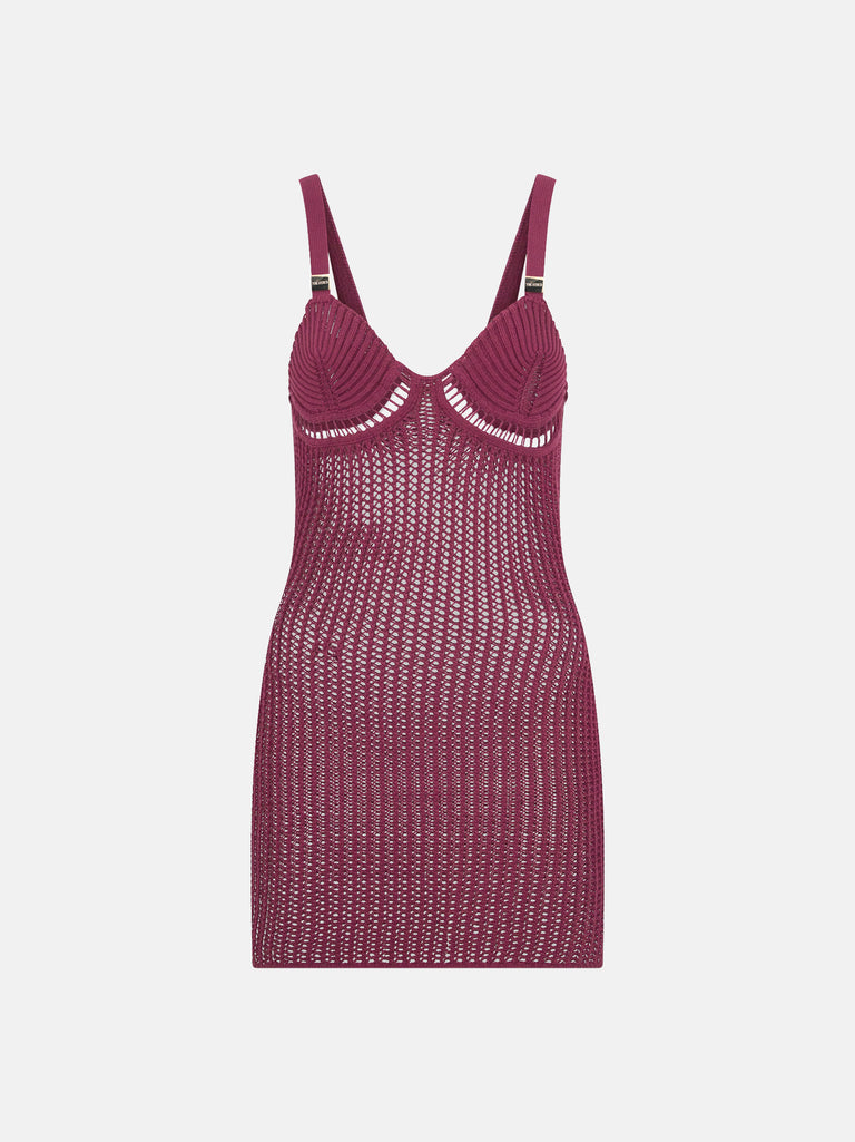 Burgundy mini dress