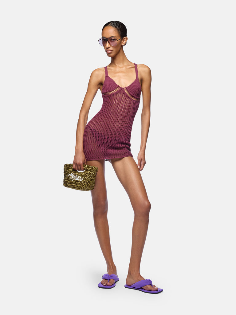 Burgundy mini dress