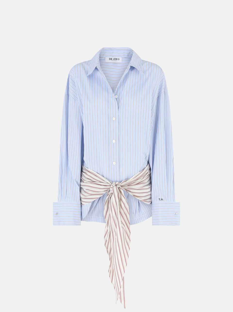 Blue mini shirt dress