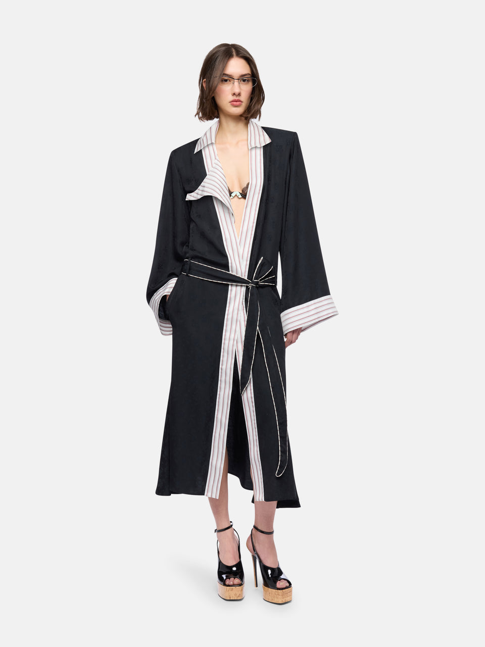 Cappotto lungo white e black