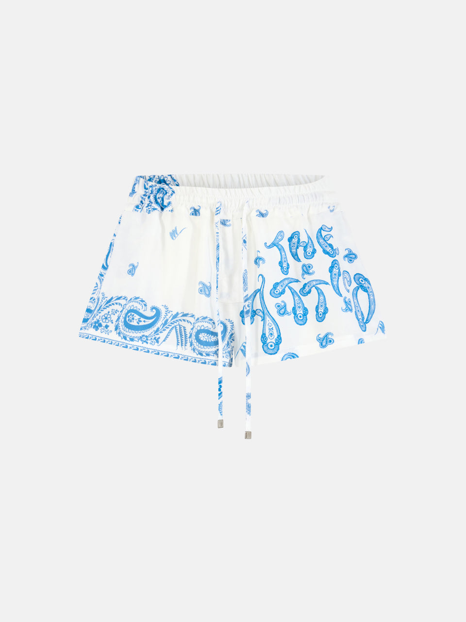 Pantalone corto light blue e white