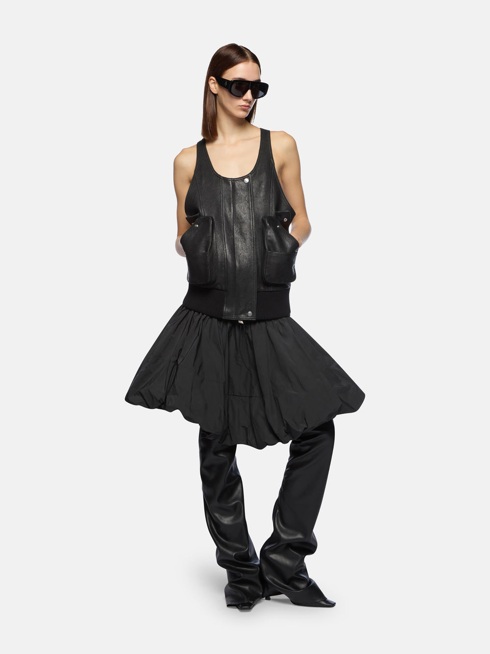 Black midi skirt
