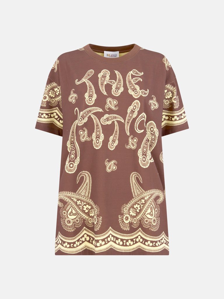 Dark brown and yellow t-shirt