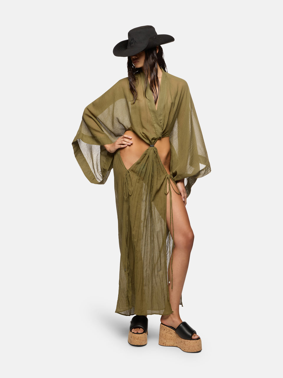 Abito lungo military green