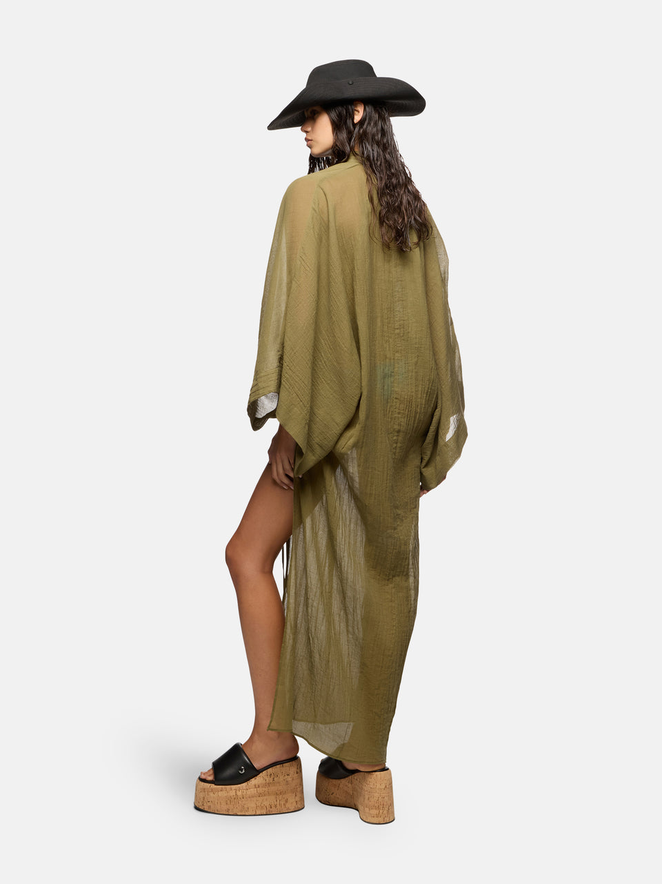 Military green maxi dress