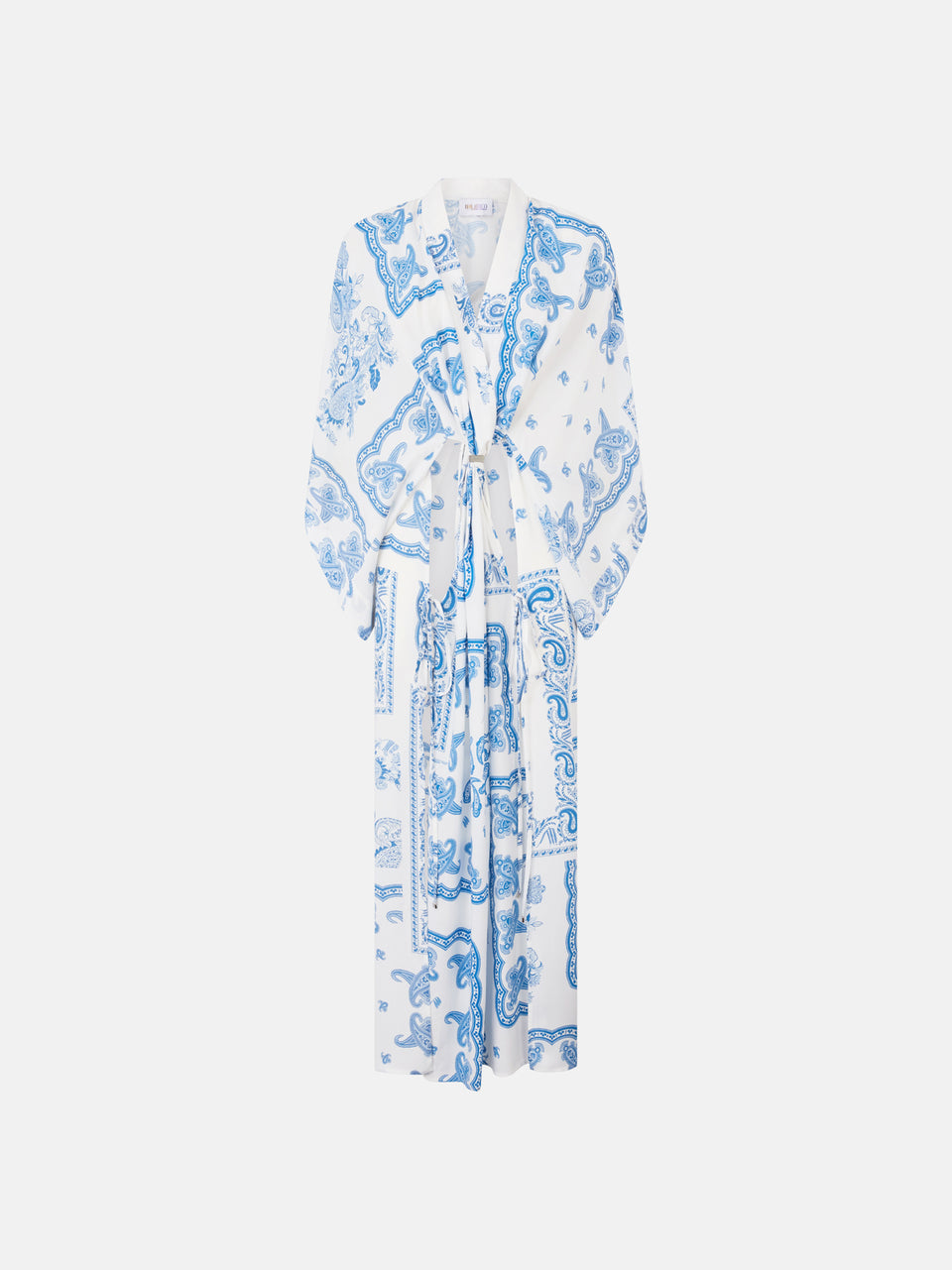 Abito lungo light blue e white