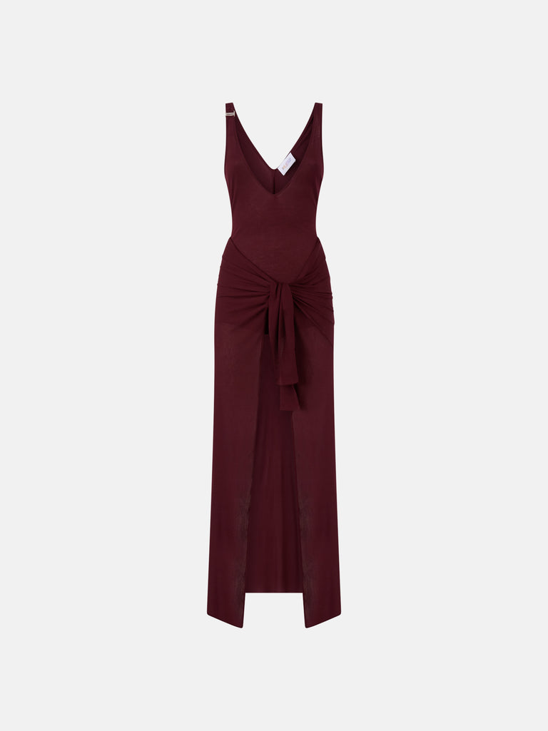 Dark grapes midi dress