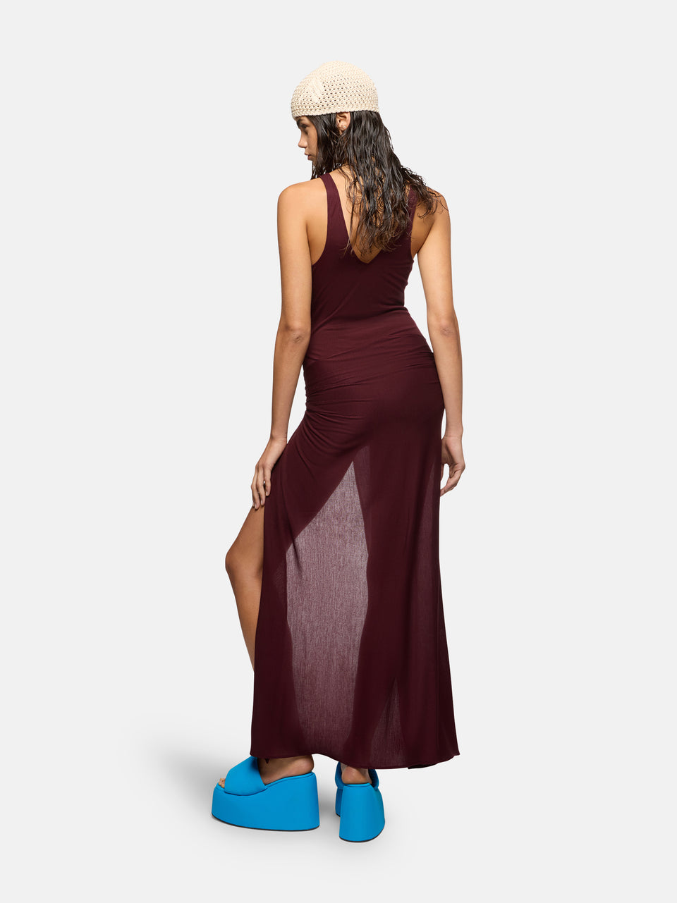 Dark grapes midi dress