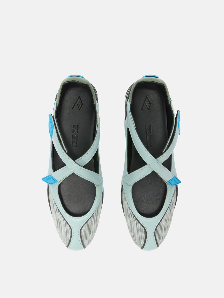 ''Floor 01'' turquoise and orange ballerina flat