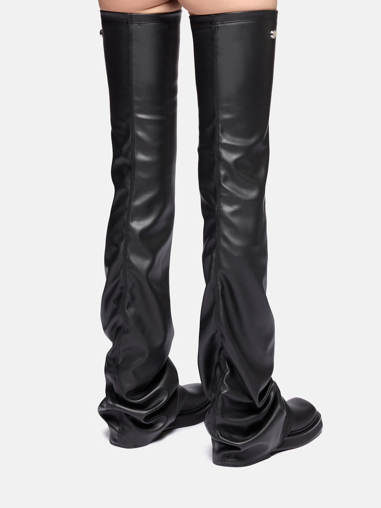 ''Robin'' black thigh-high boot