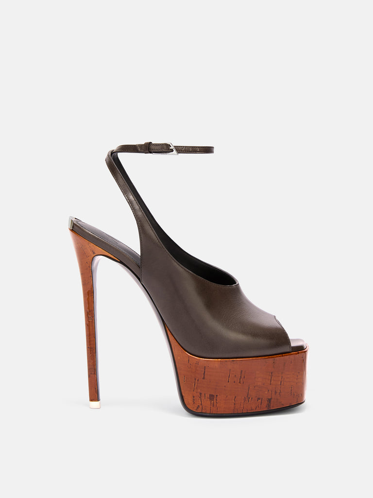 ''Ornella'' dark green sandal