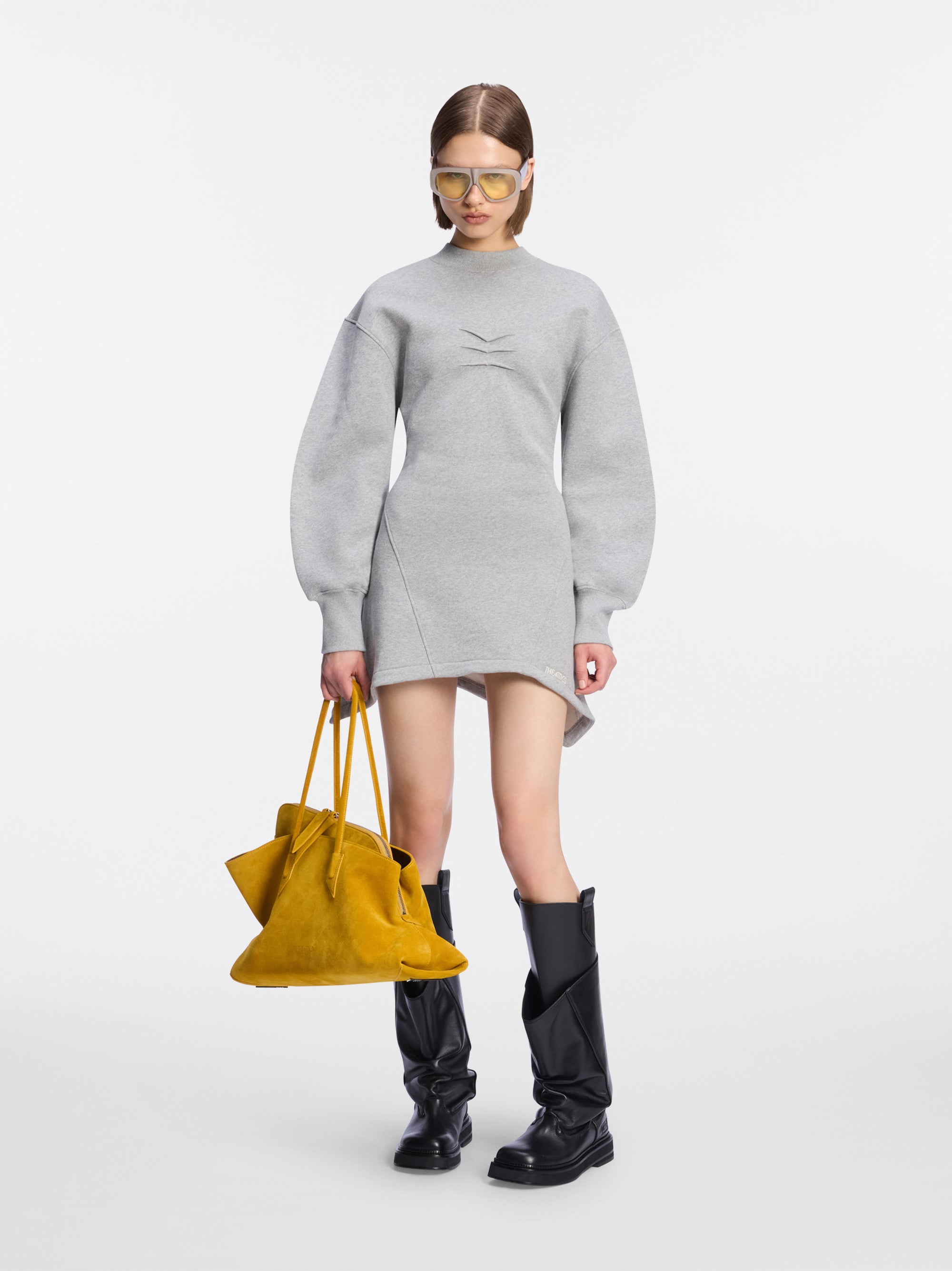 Melange grey mini dress
